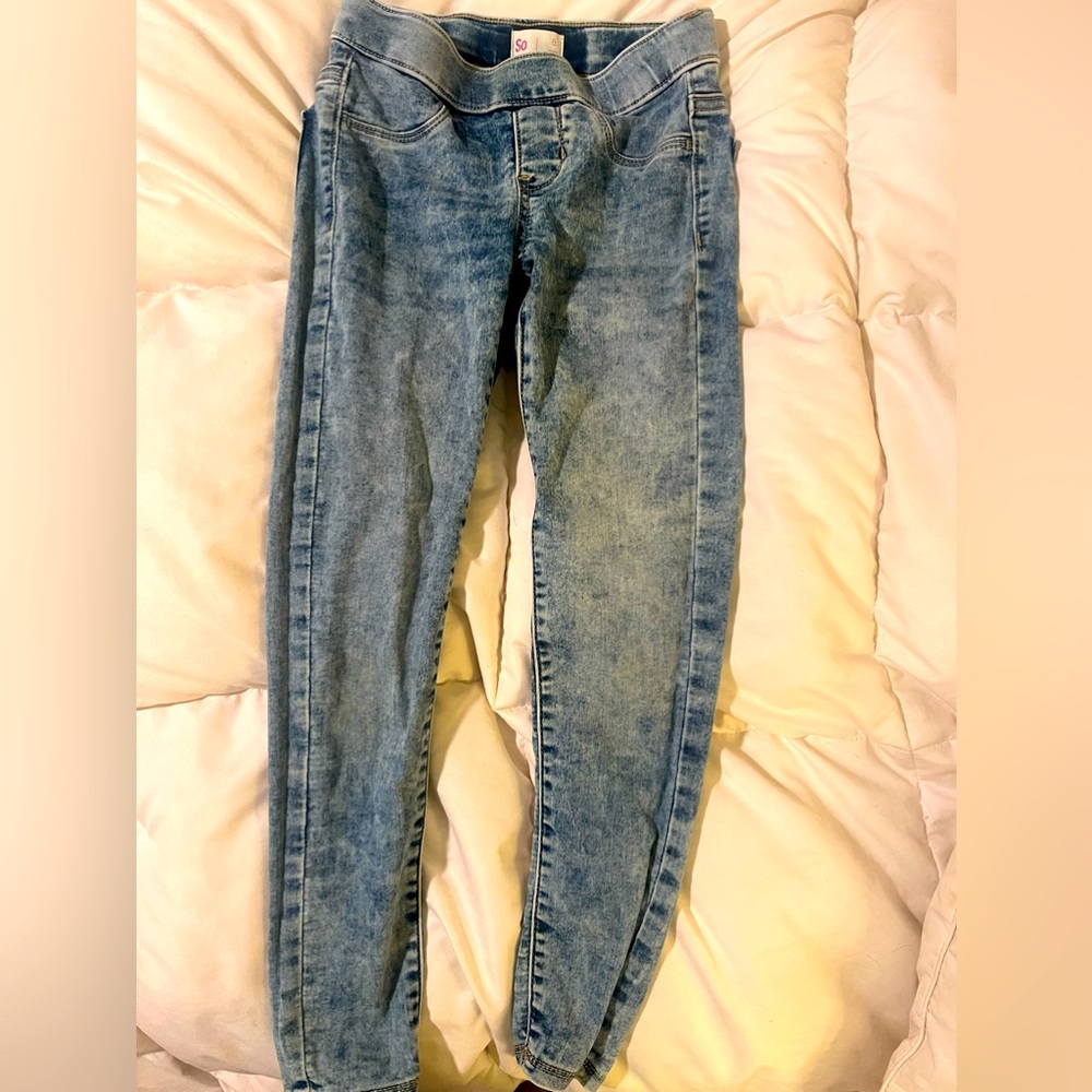 Girls Denim Acid Wash Jeans
